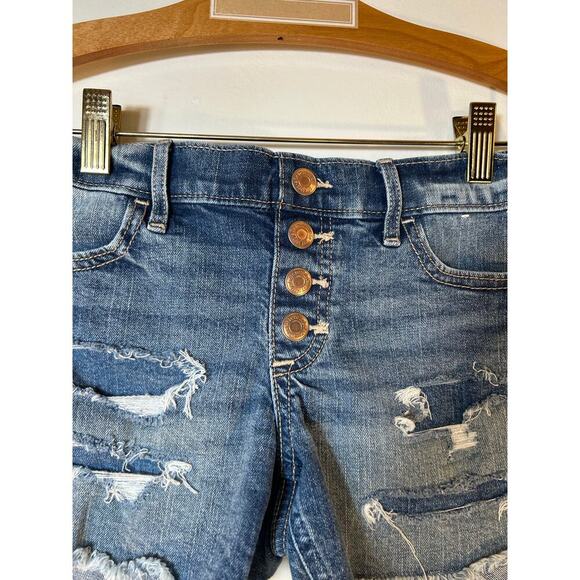 ABERCROMBIE KIDS Girl’s Mid-Rise Pull On Distressed Jean Shorts / Size: 11-12 - Picture 6 of 9
